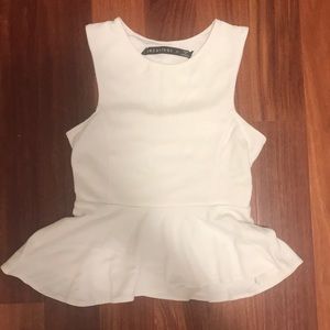 White peplum top